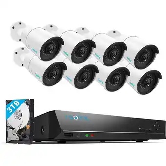 Best Buy REOLINK 16CH 5MP Home Security Camera System, 8pcs Wired 5MP Outdoor PoE IP Cameras, 8MP 16CH NVR with 3TB HDD for 24-7 Recor offer
