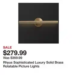 Wayfair Rhyus Sophisticated Luxury Solid Brass Rotatable Picture Lights offer