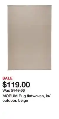 IKEA MORUM Rug flatwoven, in/outdoor, beige offer