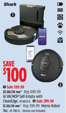 Canadian Tire Shark AI Vacmop self-empty with cleanedge offer