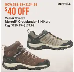 Cabela's Men's & Women's Merrell Crosslander 3 Hikers offer