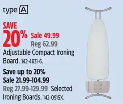 Canadian Tire Adjustable compact ironing board offer