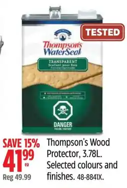 Canadian Tire Thompson's Wood Protector offer