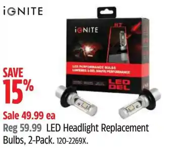 Canadian Tire Ignite LED Headlight Replacement Bulbs offer