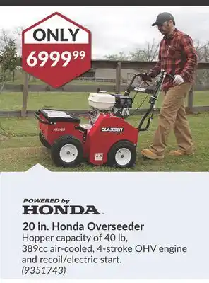 Princess Auto 20 in. Honda Overseeder offer