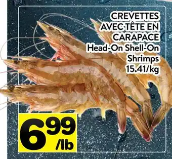 Supermarché PA CREVETTES AVEC TÊTE EN CARAPACE | HEAD-ON SHELL-ON SHRIMPS offer