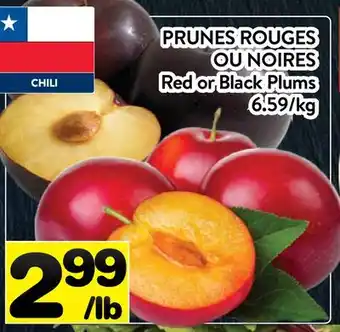 Supermarché PA PRUNES ROUGES OU NOIRES | RED OR BLACK PLUMS offer