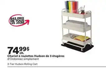 Michaels Chariot à roulettes Hudson de 3 étagères d'Ordonnez simplement offer