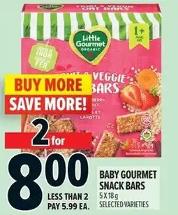 Metro Baby gourmet snack bars offer