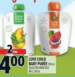 Metro Love child baby purée offer