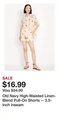 Old Navy Old Navy High-Waisted Linen-Blend Pull-On Shorts -- 3.5-inch inseam offer