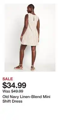 Old Navy Old Navy Linen-Blend Mini Shift Dress offer
