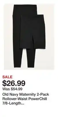 Old Navy Old Navy Maternity 2-Pack Rollover-Waist PowerChill 7/8-Length Leggings & Biker Shorts offer