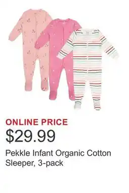 Costco Pekkle Infant Organic Cotton Sleeper, 3-pack offer