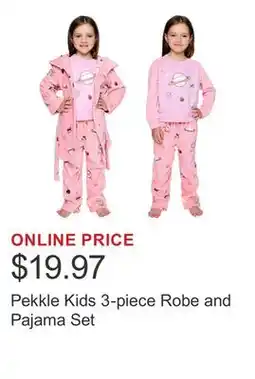 Costco Pekkle Kids 3-piece Robe and Pajama Set offer
