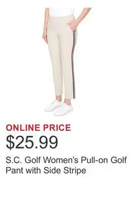 Costco S.C. Golf Women's Pull-on Golf Pant with Side Stripe offer