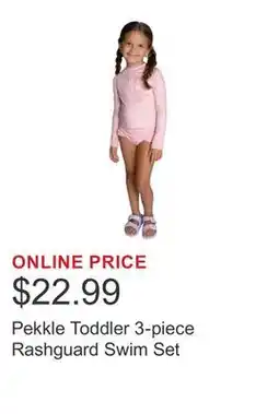Costco Pekkle Toddler 3-piece Rashguard Swim Set offer