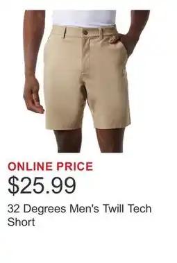 Costco 32 Degrees Men's Twill Tech Short offer