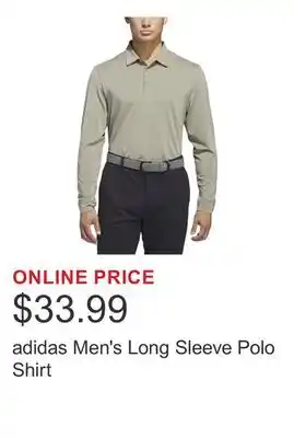 Costco adidas Men's Long Sleeve Polo Shirt offer