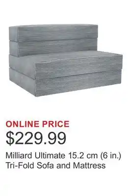 Costco Milliard Ultimate 15.2 cm (6 in.) Tri-Fold Sofa and Mattress offer