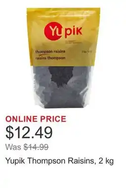 Costco Yupik Thompson Raisins, 2 kg offer