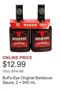 Costco Bull's-Eye Original Barbecue Sauce, 2 × 940 mL offer