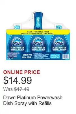 Costco Dawn Platinum Powerwash Dish Spray with Refills offer