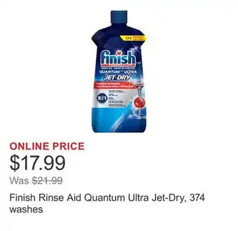 Costco Finish Rinse Aid Quantum Ultra Jet-Dry, 374 washes offer
