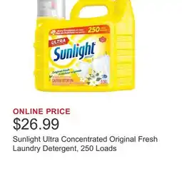 Costco Sunlight Ultra Concentrated Original Fresh Laundry Detergent, 250 Loads offer