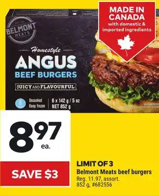 Giant Tiger Belmont Meats beef burgers offer