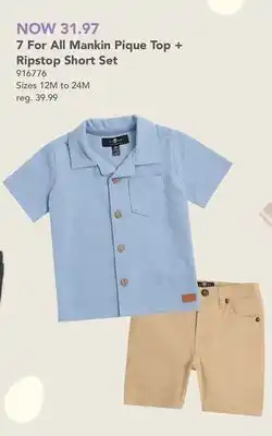 Babies 'R' Us 7 For All Mankind Pique Top + Ripstop Short Set offer