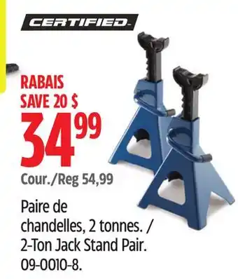 Canadian Tire Certified 2-Ton Jack Stand Pair offer