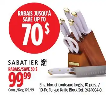 Canadian Tire SABATIER 10-Pc Forged Knife Block Set offer