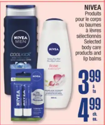Jean Coutu NIVEA Selected body care products and lip balms offer