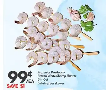 Longo's Frozen or Previously Frozen White Shrimp Skewer offer