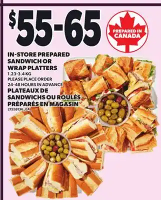 Independent Grocer IN-STORE PREPARED SANDWICH OR WRAP PLATTERS offer