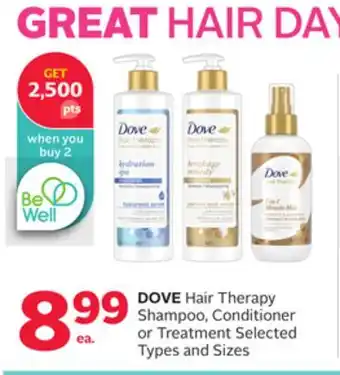 Rexall DOVE Hair Therapy Shampoo, Conditioner or Treatment offer
