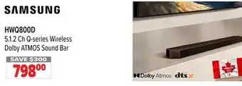 2001 Audio Video SAMSUNG 5.1. 2 Ch Q-series Wireless Dolby ATMOS Sound Bar offer