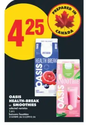 No Frills OASIS HEALTH-BREAK OR SMOOTHIES, 1.6 L offer