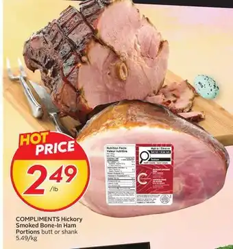 Sobeys Hickory Smoked Bone-In Ham Portions offer