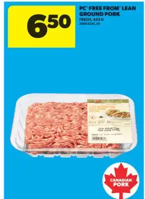 Real Canadian Superstore PC FREE FROM LEAN GROUND PORK, 454 G offer
