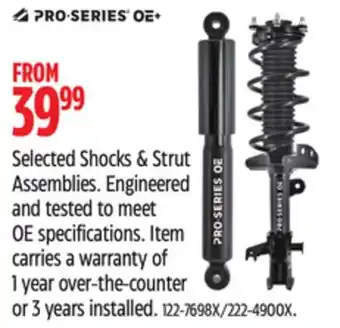 Canadian Tire Selected Shocks & Strut Assemblies offer