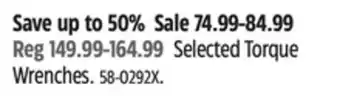 Canadian Tire Selected Torque Wrenches offer