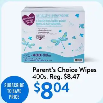 Walmart Parent's Choice Wipes offer