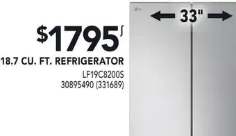 RONA LG 18.7 CU. FT. REFRIGERATOR offer