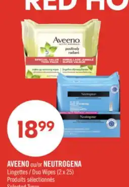 Pharmaprix AVEENO or NEUTROGENA Duo Wipes offer