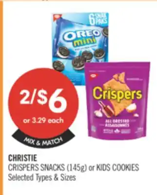Shoppers Drug Mart CHRISTIE CRISPERS SNACKS (145g) or KIDS COOKIES offer