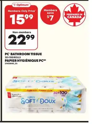 Independent City Market PC BATHROOM TISSUE, 30 = 100 ROLLS offer