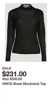 Holt Renfrew VINCE Sheer Mockneck Top offer
