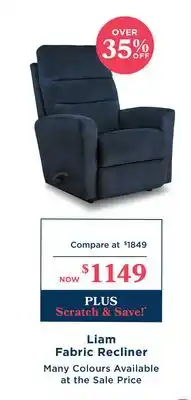 La Z Boy Liam Fabric Recliner offer